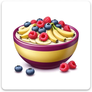 wildberry acai bowl with raspberries, bananas and blueberry toppins sticker
