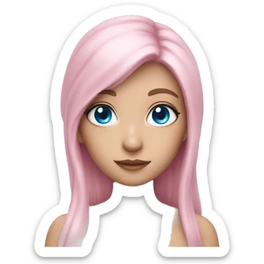 Light Pink fairy blue eyes  sticker