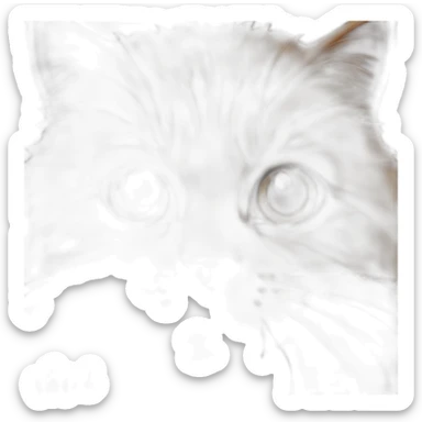 Tête de chat poils marrons cornichon sticker