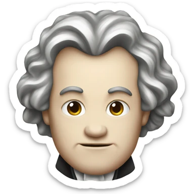 Set of round Emoji icon of beethoven sticker