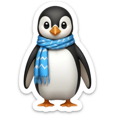 penguin with blue scarf  sticker