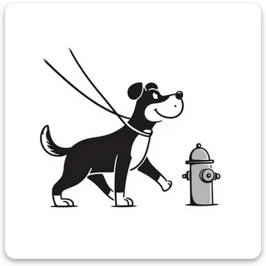 hand drawn doodle of a dog walking sticker