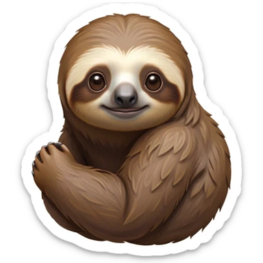 Cinematic Noble Sloth Portrait Emoji, Poised and serene, with a leisurely, gentle build and calm, wise eyes adorned with soft, textured fur, Simplified yet sharp and sophisticated features, highly detailed, glowing with a soft, tranquil glow, high shine, intelligent and unhurried, stylized with an air of relaxed authority, focused and composed, soft glowing outline, capturing the essence of a watchful and confident guardian that appears ready to slowly emerge from the screen with effortless grace! sticker