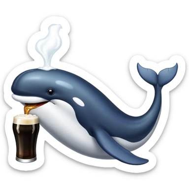 whale drinking guinness sticker