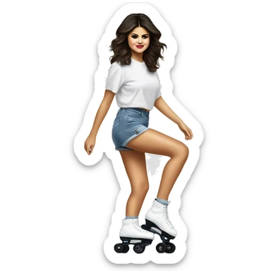 Selena Gomez on rollerskates sticker