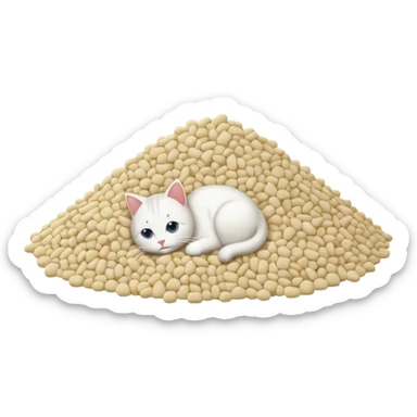 a pile of cat litter (white) sticker
