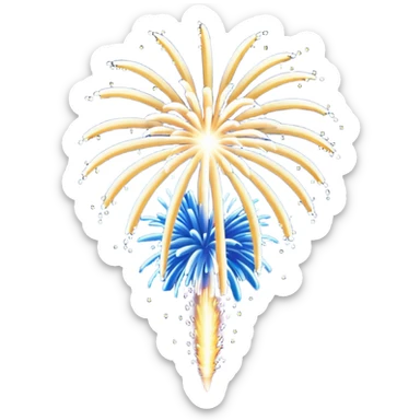 deep blue firework travelling through the sky ready to explode sticker