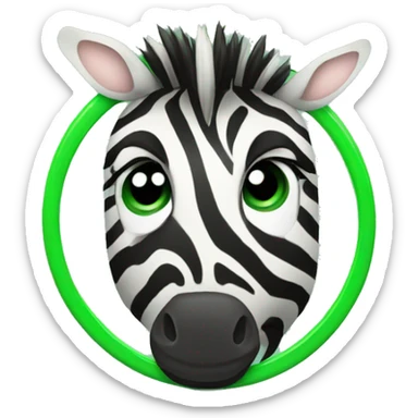 zebra with green circle with the letter "f" on it sticker