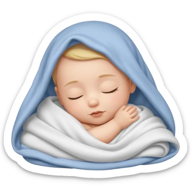 Baby sleeping in a blanket sticker