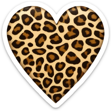 leopard heart sticker