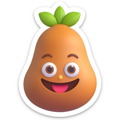 a nutty character, 3D style, microsoft style 3d fluent emoji sticker