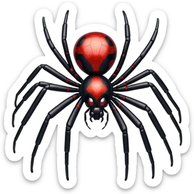 Glitter black widow sticker