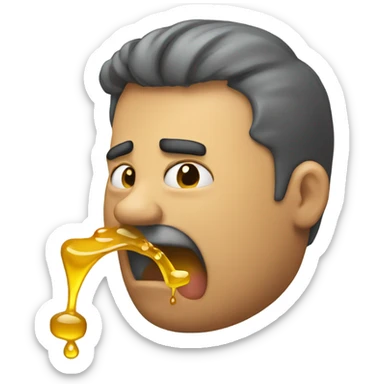 man vomiting honey sticker