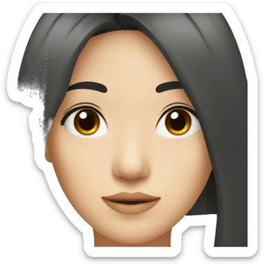 a asian woman with hazel eyes and black hair sticker