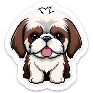 Liver nose shih tzu short hair long ears sticker