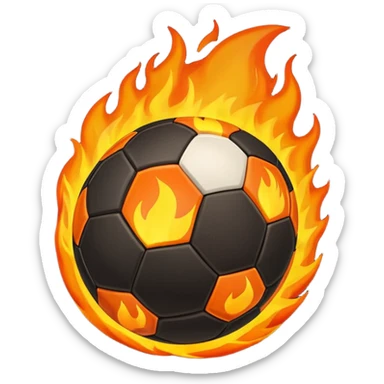 a flaming football sticker