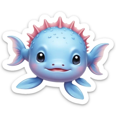 axolotl baby blue  sticker