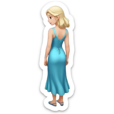 Female back arched in moonlight, skin glowing against stone walls sticker