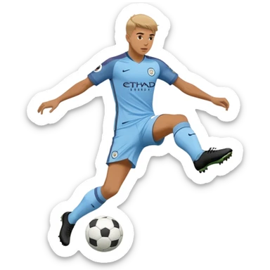 Manchester City player kicking a ball sticker