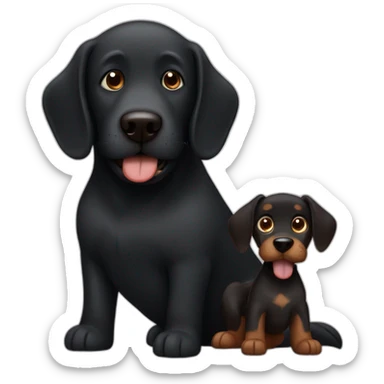 big black dog with small Brown dog sticker
