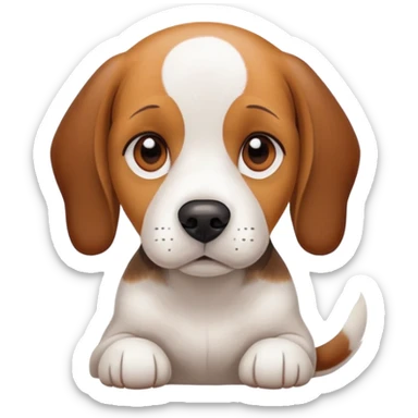 White adult beagle sitting sticker