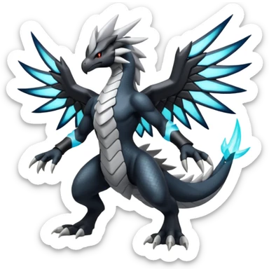 Zekrom-Silvally-Fakémon-hybrid-creature (full body)  sticker