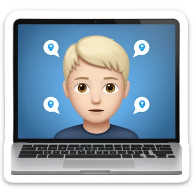 video meeting via laptop sticker