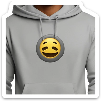 grey color pullover front hoodie by itself sticker