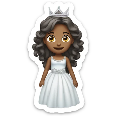 girl in dress with tiara long hair  sticker