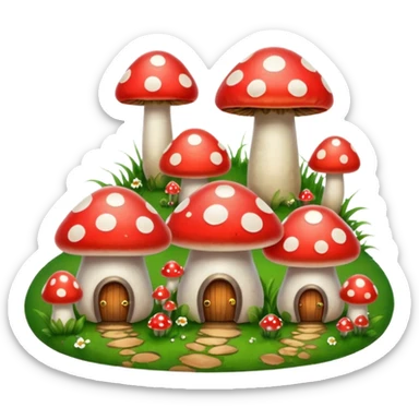mushroom houses sticker