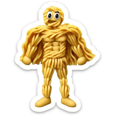 Super hero fusili pasta man  sticker