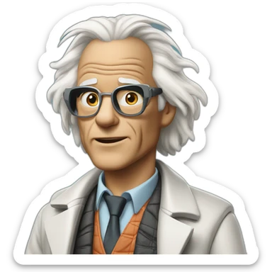 doc brown back to the future sticker
