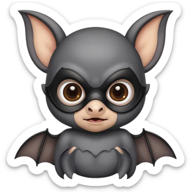 cute baby bat with mask sticker