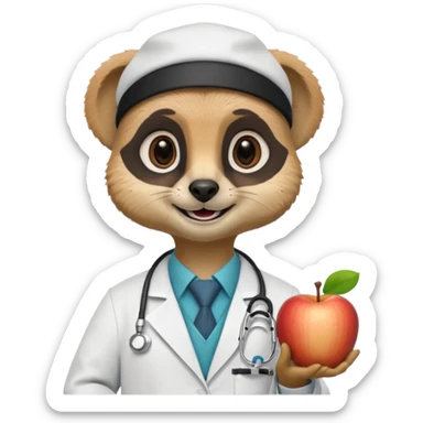 un suricate médecin très très heureux (reproduire les memoji d'apple) sticker