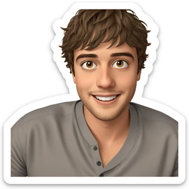 smiling boy in shirt sticker