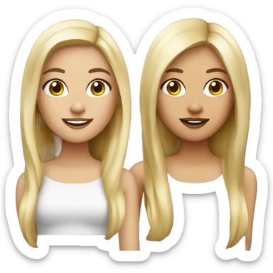 Brunette blonde besties sticker