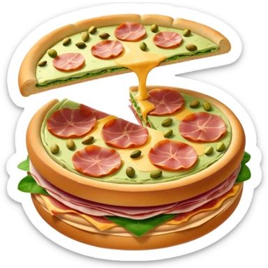 pistachio cream(main), jambon beurre(like flower), pizza sticker