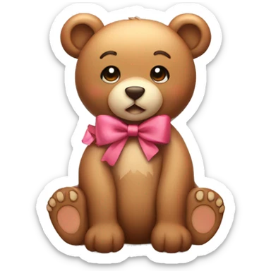 Cute bear with bows sticker