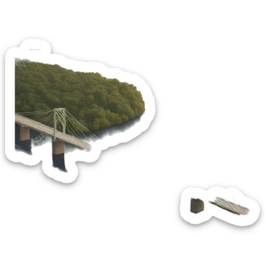 Mississippi river with bridge sticker