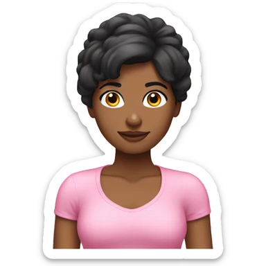 Black haired pink Pilates  sticker