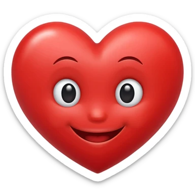 Laugh with red heart sticker