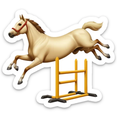 horse jumping over a dog sticker