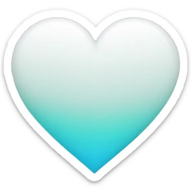 Heart with white and cyan gradient sticker