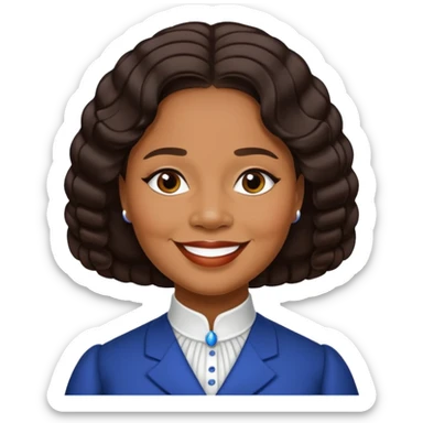 Madam C.J. Walker with dark brown hair sticker