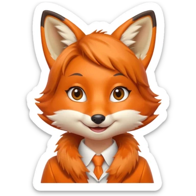 cute female fox personal assistant sticker