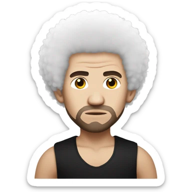 Khabib with white afro sticker
