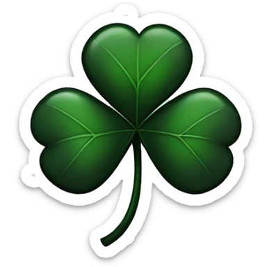 black 4 leaf clover sticker