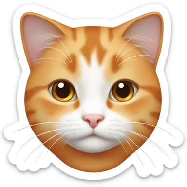 orange and white girl cat that is slightly chubby  sticker