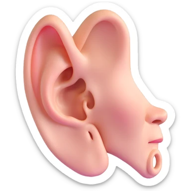 realistic 3D style human ear sticker