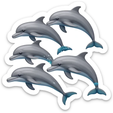 2 males and 2 female dolphins  sticker